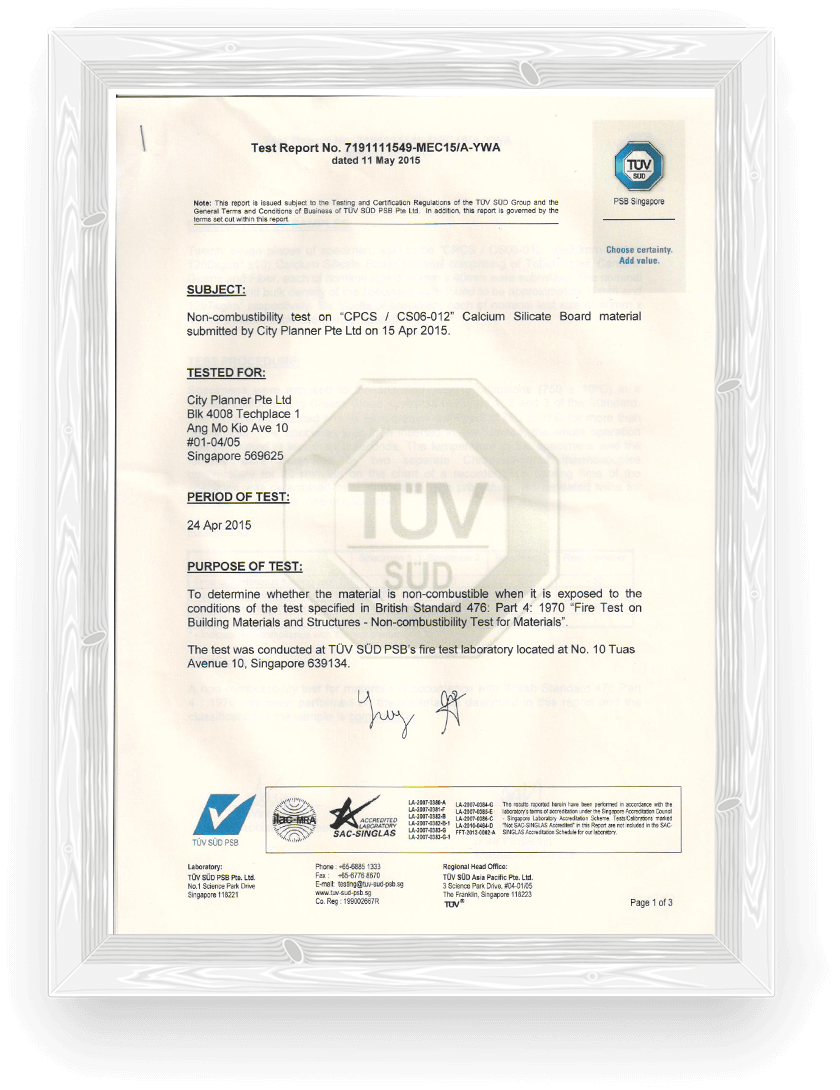 Calcium silicate board