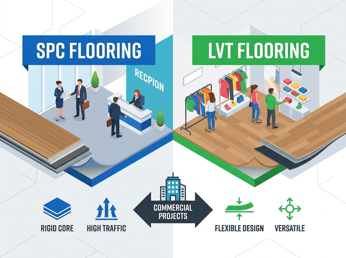 SPC vs LVT commercial flooring installation